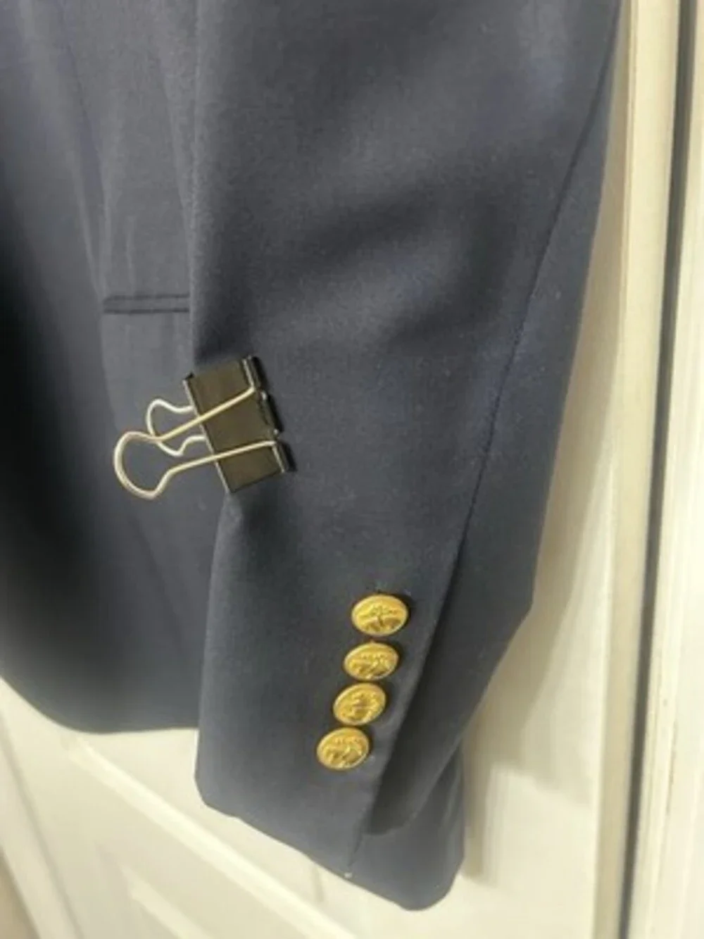 Brooks Brothers 346 Navy Wool Blazer Sport Coat 46R Gold Button 2 Button